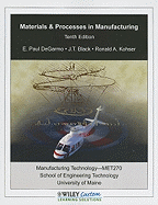 Materials & Processes in Manufacturing: Manufacturing Technolgy--MET270 School of Engineering Technology University of Maine