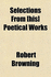 Selections from [His] Poetical Works