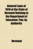 General Laws of 1918 of the State of Vermont Relating to the Department of Education. Pub. by Authority