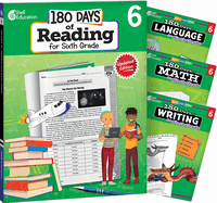 180 Days(tm) Reading, Math, Writing, & Language for Grade 6: 4-Book Set: Practice, Assess, Diagnose