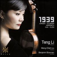 1939 - Benjamin Bowman (violin); Meng-Chieh Liu (piano); Teng Li (viola)