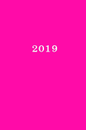 2019: Kalender/Terminplaner: 1 Woche auf 2 Seiten, Format ca. A5, Cover pink