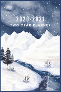 2020-2021 Two Year Planner: Monthly Pocket Planner: Two-Year Monthly Pocket Planner with Phone Book, 6 x 9, Password Log, Notebook, 24 Months Agenda, Diary, Calendar & Organizer, Christmas Night Monthly Calendar Planners & Appointment Book.
