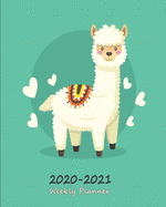 2020 - 2021 Weekly Planner: Alpaca & Llama Diary and Appointment Scheduling Book with To Do List - US Edition - Alpaca Green