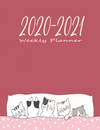 2020-2021 Weekly Planner: Gift for Cat Lovers - Two Years Organizer Notebook with To-Do List & Priorities - US Edition - Kittens in Bed