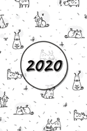 2020: My personal organizer 2020 with Cute Animal Dog Design - personal organizer 2020 - weekly calendar 2020 - monthly calendar for 2020 in hand pocket size