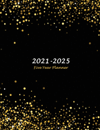 2021-2025 Five Year Planner: Large 60-Month Monthly Planner (Gold Confetti Glitter)