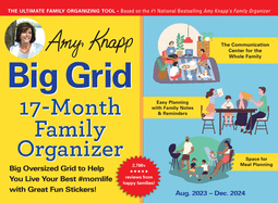 2024 Amy Knapp's Big Grid Family Organizer Wall Calendar: 17-Month Giant Fridge Calendar for Mom With 175+ Stickers (Hanging Family Plan Calendar, ...2024) (Amy Knapp's Plan Your Life Calendars)