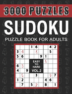 3000 Sudoku Puzzles Easy to Hard: 1000 Easy, 1000 Medium and 1000 Hard Sudoku Puzzles for Adults with Answer to Boost Your Brainpower, VOL.2