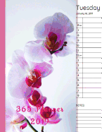 365 Planner 2019: Large Cerise Floral Flower Organiser Planner 2019 Professional Diary Page Per Day Journal Organiser Journaling 8.5 X 11