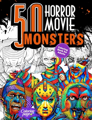 50 Horror Movie Monsters: Coloring Book for Adults - Ai, Coloring Page