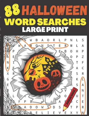 88 Halloween Word Searches Large Print: 88 Large Print Word Search Puzzles for Adults and Teens - Squad, Puzzler