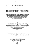 A Manual of prescription writing