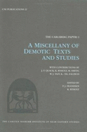 A Miscellany of Demotic Texts and Studies - Frandsen, Paul John (Editor), and Ryholy, Kim (Editor)