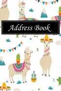 Address Book: Alphabetical Index with Llama Seamless Pattern Cover