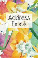 Address Book: Alphabetized Contact Phone and Address Data Log - Floral Yellow Daffodil Botanical Motif