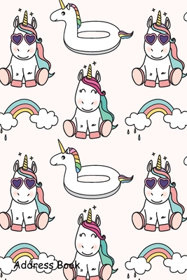 Address Book: For Contacts, Addresses, Phone, Email, Note, Emergency Contacts, Alphabetical Index With Seamless Cute Unicorn Pattern - Shamrock Logbook