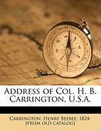 Address of Col. H. B. Carrington, U.S.A.