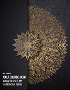 Adult Coloring Book: 50 Advanced Patterns on Black Background