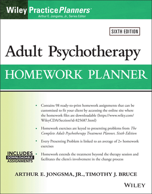 Adult Psychotherapy Homework Planner - Jongsma, Arthur E, and Bruce, Timothy J