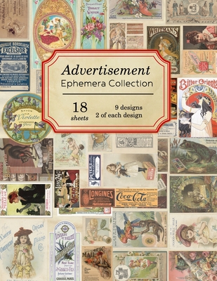 Advertisement Ephemera Collection: 18 sheets - over 150 vintage colored Advertisements for DIY cards and journals - Journals, Ilopa