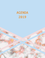 Agenda 2019: Agenda Settimanale Con Calendario 2019 - Marmo Blu Rosa E Oro - 1 Settimana Per Pagina - Da Gennaio a Dicembre 2019