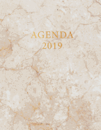 Agenda 2019: ?l?gant et Pratique Marbre Blanc et Or Agenda organiseur pour ton quotidien 52 Semaines Janvier ? D?cembre 2019