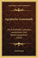 Agyptische Grammatik: Mit Schrifttafel, Litteratur, Lesestucken Und Worterverzeichnis (1902)