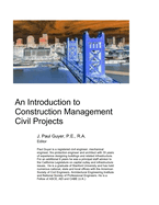 An Introduction to Construction Management: Civil Projects