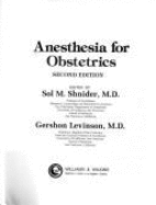 Anesthesia for Obstetrics