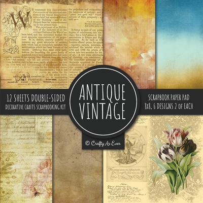 Antique Vintage Scrapbook Paper Pad 8x8 Decorative Scrapbooking Kit Collection for Cardmaking, DIY Crafts, Creating, Old Style Theme, Multicolor Designs - Crafty as Ever