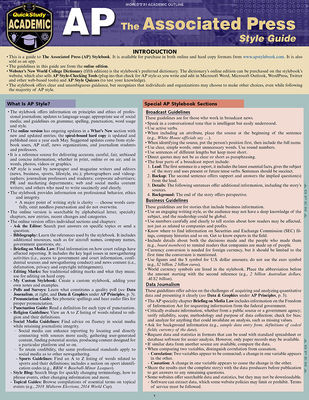 AP - Associated Press Style Guide: A Quickstudy Laminated Reference - Stromer, Lila
