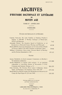 Archives d'Histoire Litteraire Et Doctrinale Du Moyen Age T. LXXXVII (2020)