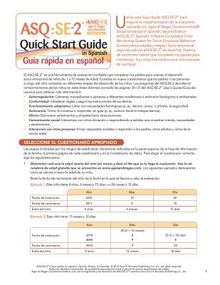 Asq: Se-2(tm) Quick Start Guide in Spanish - Squires, Jane, Dr., and Bricker, Diane, and Twombly, Elizabeth