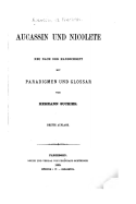 Aucassin und Nicolete, Neu Nach Der Handschrift Mit Paradigmen und Glossar