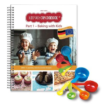 Baking with Kids - Part 1 2021: Kids' Easy Cup Cookbook 1: Baking box set, incl. 5 colorful measuring cups - 