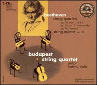 Beethoven: String Quartets Op. 18 Nos. 1, 4, & 6, Op. 59 Nos. 3 "Razmovsky", Op. 05 "Serioso"; String Quintet Op. 29 - Alexander Schneider (violin); Boris Kroyt (viola); Budapest Quartet; Edgar Ortenberg (violin); Joseph Roisman (violin);...