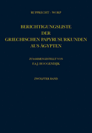 Berichtigungsliste Der Griechischen Papyrusurkunden Aus Agypten