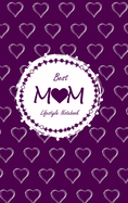Best Mom Lifestyle Write-in Notebook, Dotted Lines, 288 Pages, Wide Ruled, Size 6 x 9 Inch (A5) Hardcover (Purple)
