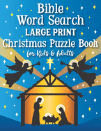 Bible Word Search Large Print Christmas Puzzle Book for Kids and Adults