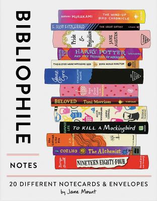 Bibliophile Notes: 20 Different Notecards & Envelopes (Notecards for Book Lovers, Illustrated Notecards, Stationery) - Mount, Jane