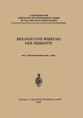 Biologie Und Wirkung Der Fermente - Lang, Konrad, and B?cher, Theodor, and Slater, E C