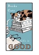 Books and Cats (Boxed): Boxed Set of 6 Cards