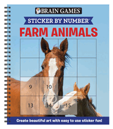 Brain Games - Sticker by Number: Farm Animals (Easy - Square Stickers): Create Beautiful Art with Easy to Use Sticker Fun!
