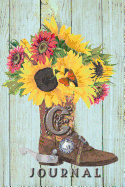 C: Journal: Sunflower Journal Book, Monogram Initial C Blank Lined Diary with Interior Pages Decorated With Sunflowers.