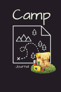 Camp Journal: Map and Backpack, 6x9 Black Cover, Writing Journal for Boys and Girls, Bullet Journal, Daily Gratitude Journal (Diary); 50 Pages (100 Sheets) to Document Daily Camp Adventures