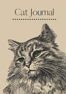 Cat Journal: Undated, Lined Diary - Feline Illustration Pages