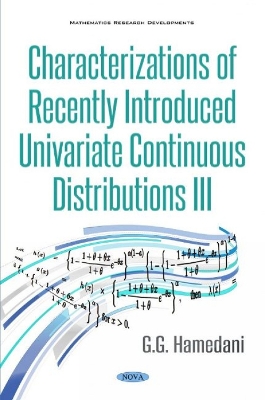 Characterizations of Recently Introduced Continuous Distributions III - Hamedani, G.G.