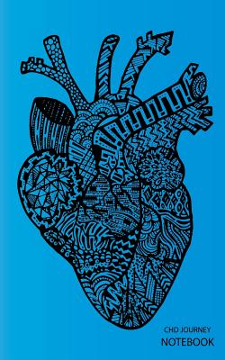 CHD Journey Notebook: Black Anatomical Heart, Blue Background, Journal, 5 in x 8 in, 50 sheets / 100 pages, college lined - Vivid Ink Vault