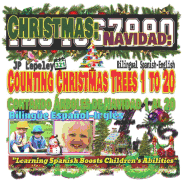 Christmas: Counting Christmas Trees 1 to 20. Bilingual Spanish-English: Navidad: Contando